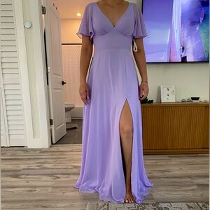 Azazie Kimber - Lilac Size 4 Bridesmaid Dress
